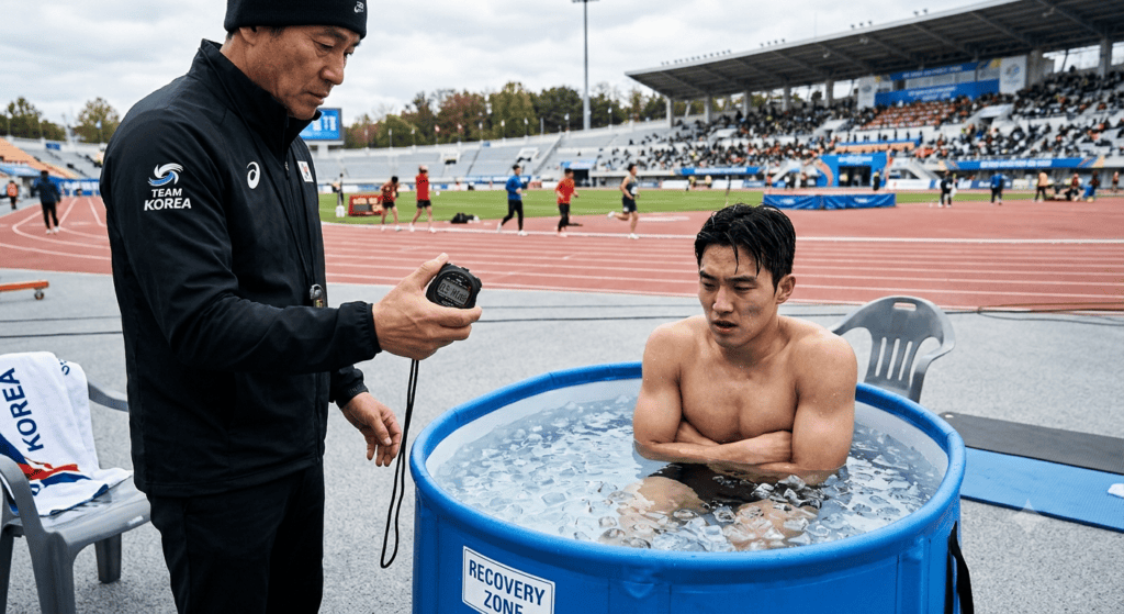 냉수 침수 회복-적응 역설을 고려해 경기 일정이 촘촘한 날에만 얼음 목욕을 적용하는 선수